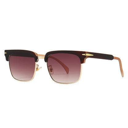 1119 Square Half-frame Aviator Sunglasses(5 colors)