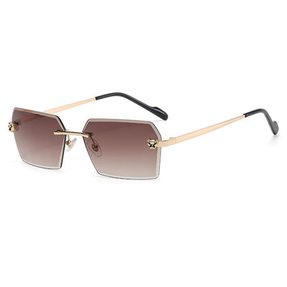 (6 Pack) Leopard Rimless Sunglasses D881