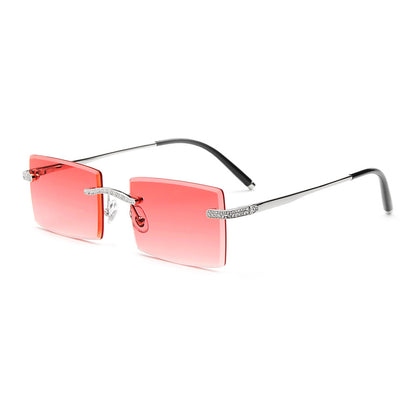 (6 Pack) Rimless Rhinestone Sunglasses 2016