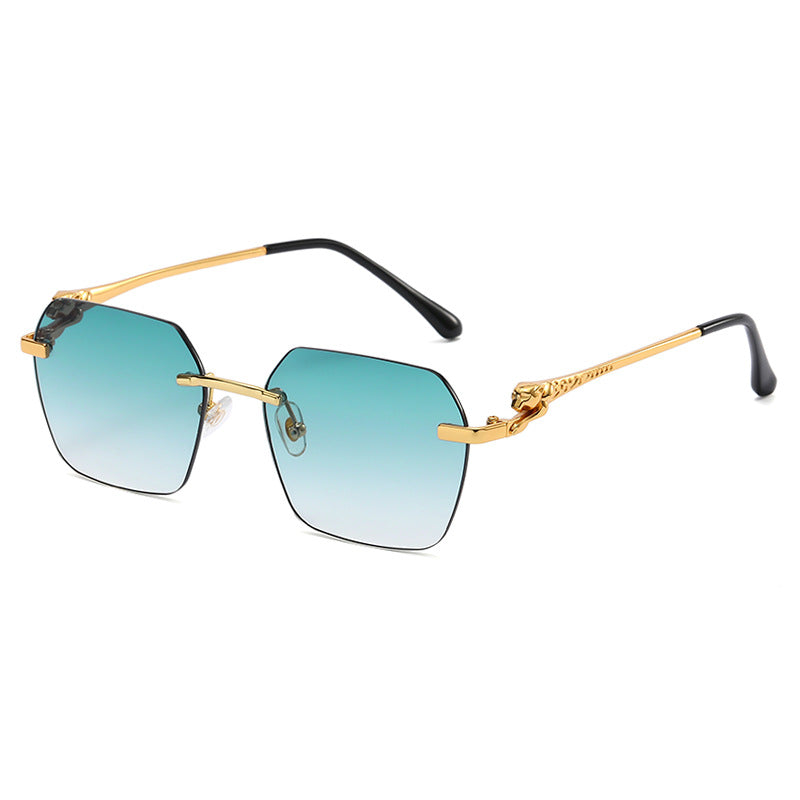 (6 Pack) Rimless Leopard Sunglasses 6025