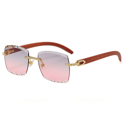 (6 Pack)Rimless Rhinestone Sunglasses 6016