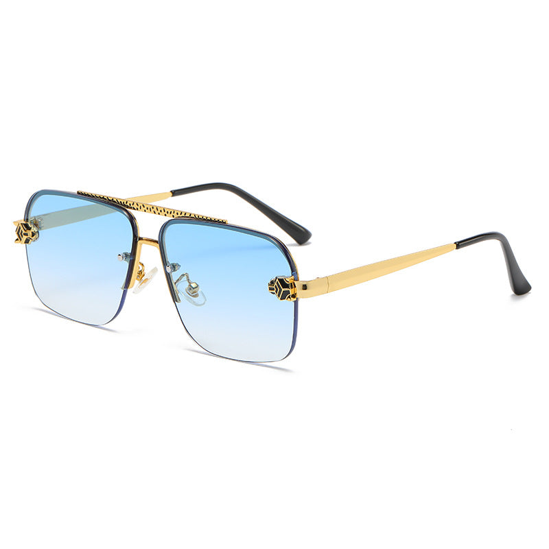 (6 Pack)Leopard Aviator Metal Sunglasses 6038