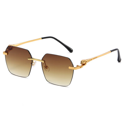 (6 Pack) Rimless Leopard Sunglasses 6025