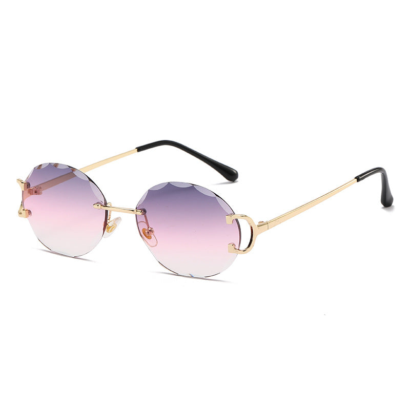 (6 Pack) Oval Rimless Sunglasses 6027