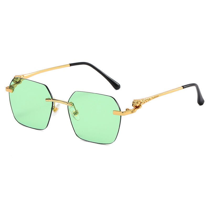 (6 Pack) Rimless Leopard Sunglasses 6025