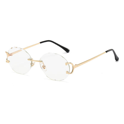 (6 Pack) Oval Rimless Sunglasses 6027