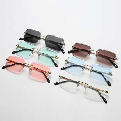 (6 Pack) Leopard Rimless Sunglasses D881