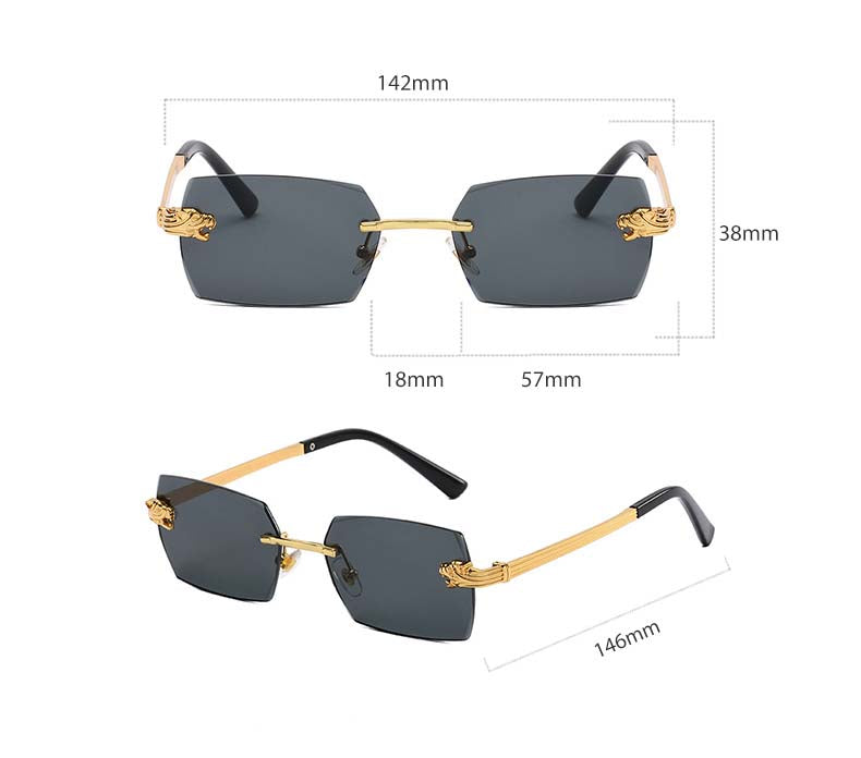 (6 Pack) Rimless Leopard Sunglasses 6028