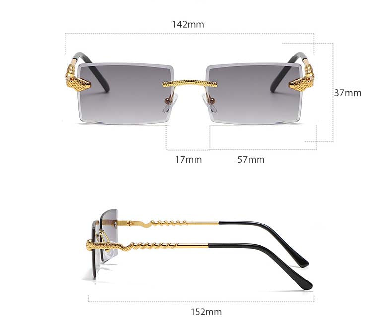 (6 Pack) Rimless Snake Sunglasses S2907