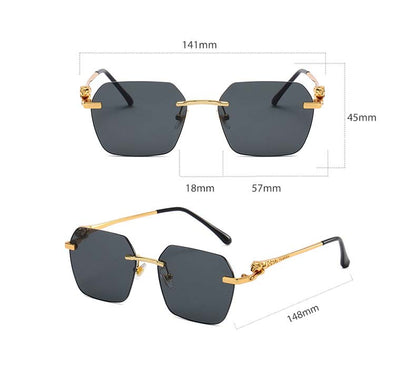 (6 Pack) Rimless Leopard Sunglasses 6025