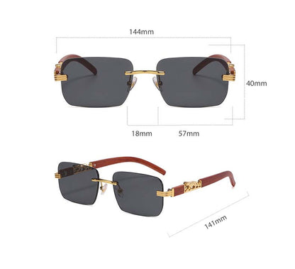 (6 Pack) Leopard Rimless Sunglasses 6020