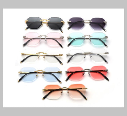 (6 Pack) Rimless Rhinestone Sunglasses 2015