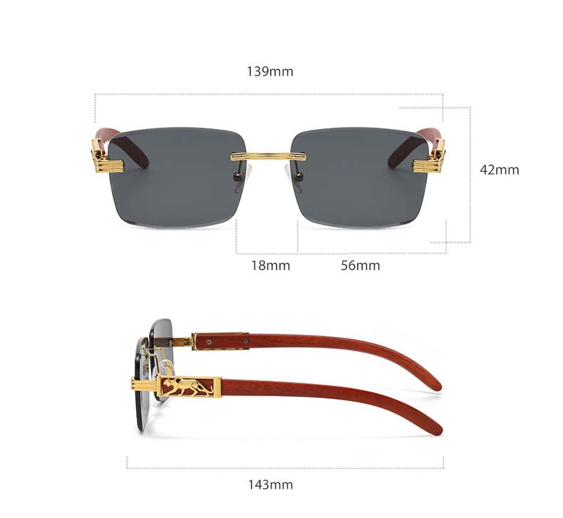 (6 Pack) Rimless Leopard Sunglasses 8061