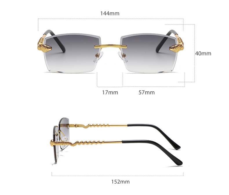 (6 Pack) Rimless Snake Sunglasses S2913