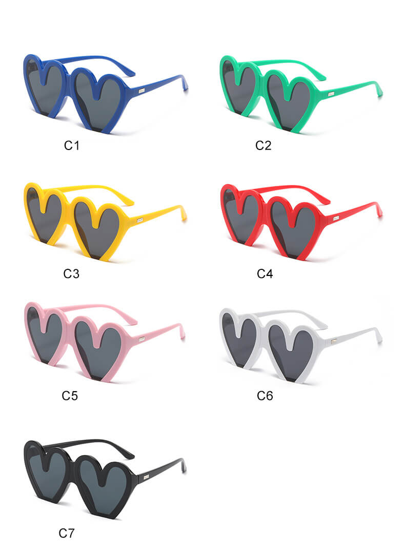 (6 Pack) Heart Shape Sunglasses 68159