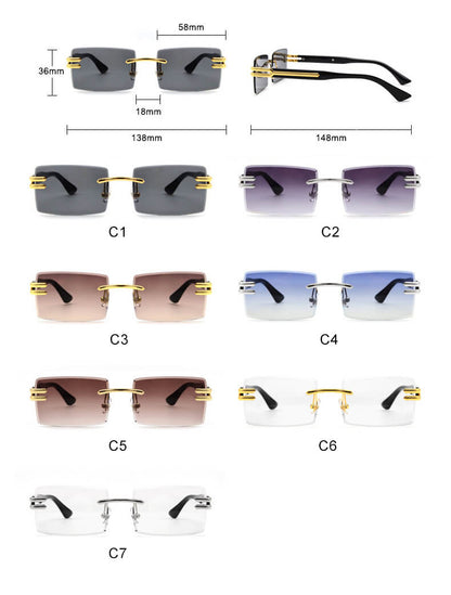 (6 Pack) Rimless Sunglasses 2017