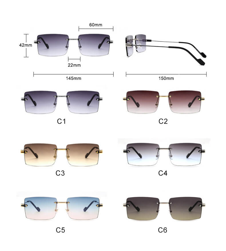 2010 Rimless Sunglasses(6 colors)