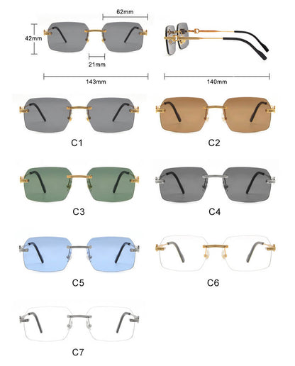 (6 Pack) Rimless Sunglasses 2006