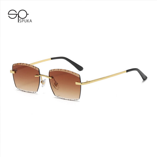 8297 Square Rimless Sunglasses