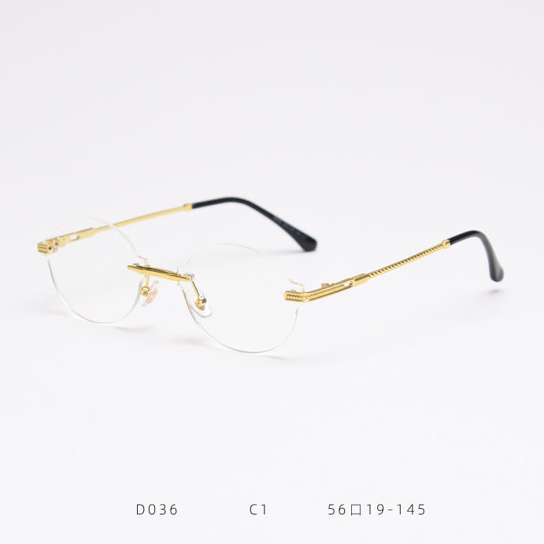 D036 Oval Rimless Sunglasses Clear