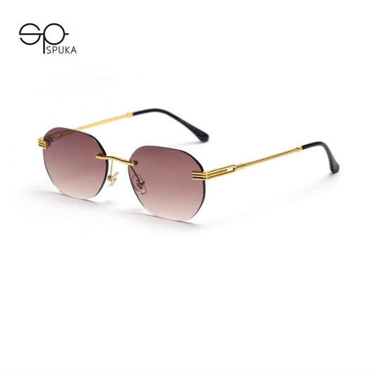 D034 Aviator Rimless Sunglasses