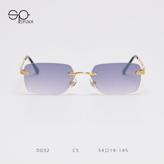 D032 Rectangular Rimless Sunglasses