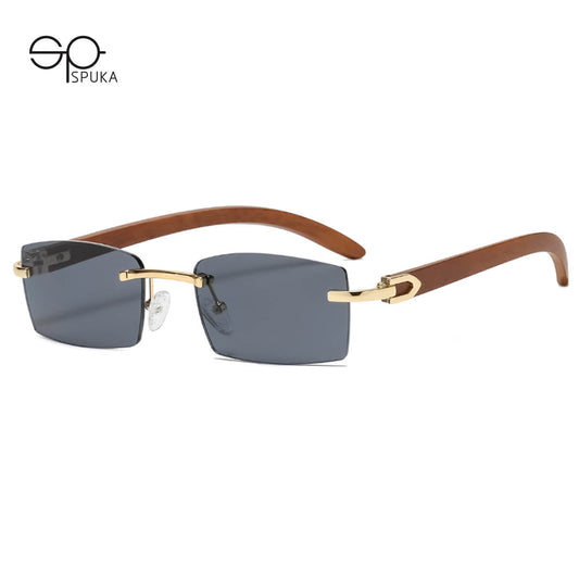 7533 Rectangular Rimless Sunglasses