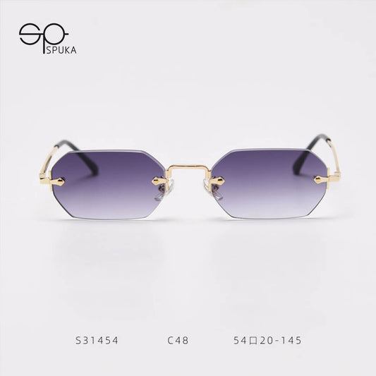 S31454 Octagon Rimless Sunglasses