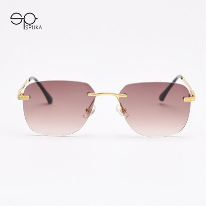 D033 Aviator Rimless Sunglasses