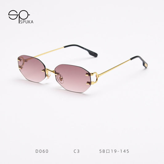 D060 Irregular Rimless Sunglasses