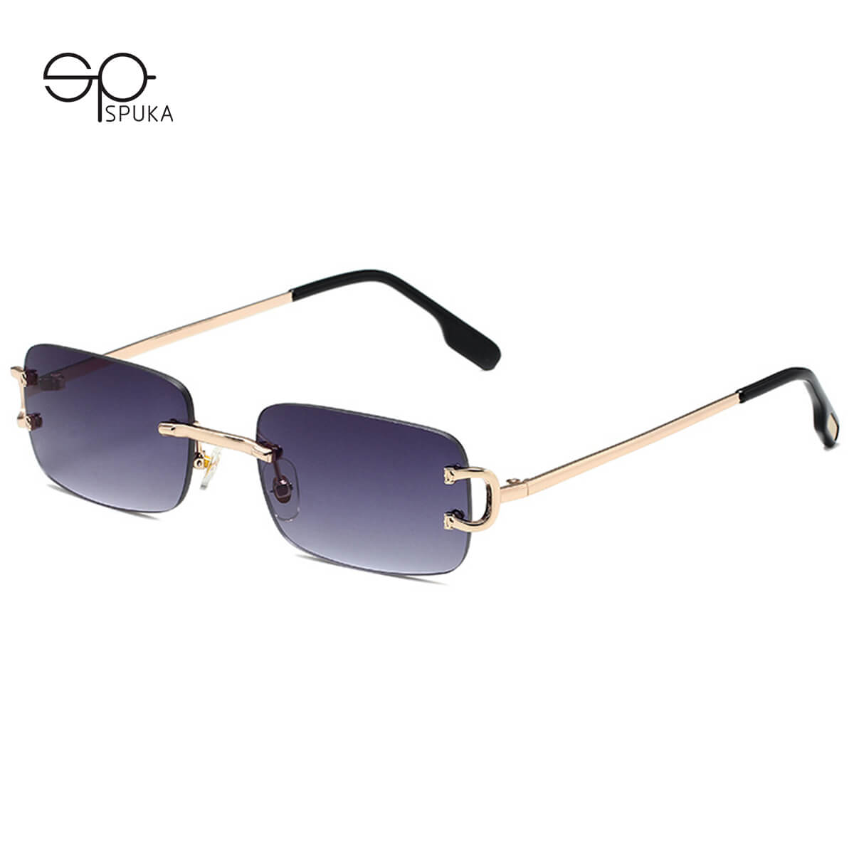 5225 Rectangular Rimless Sunglasses