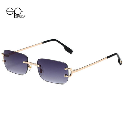 5225 Rectangular Rimless Sunglasses