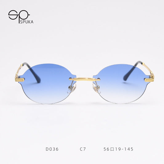 D036 Oval Rimless Sunglasses