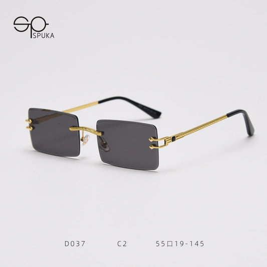 D037 Rectangular Rimless Sunglasses