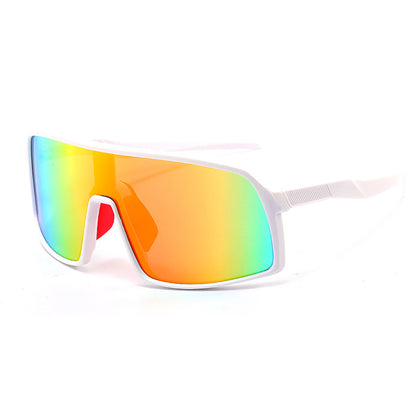 8230 Oversized Sports Sunglasses White-Red Flash