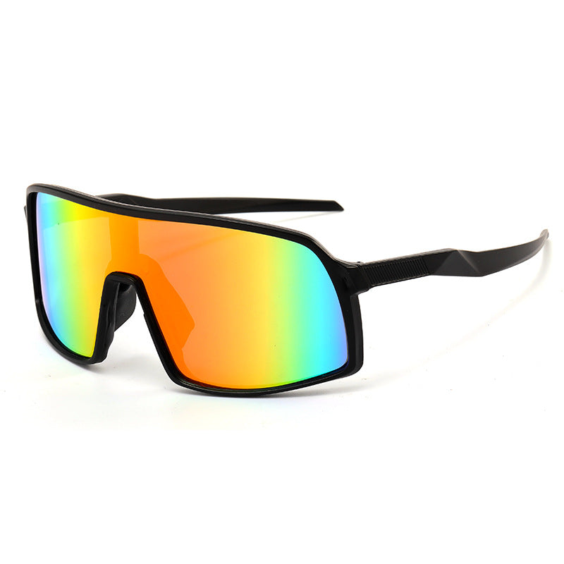 8230 Oversized Sports Sunglasses Black-Red Flash