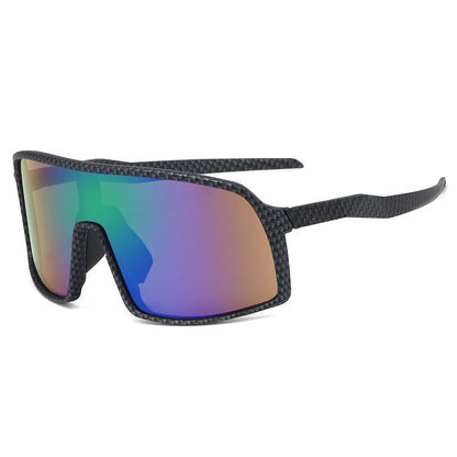 8230 Oversized Sports Sunglasses Carbon-Green Flash