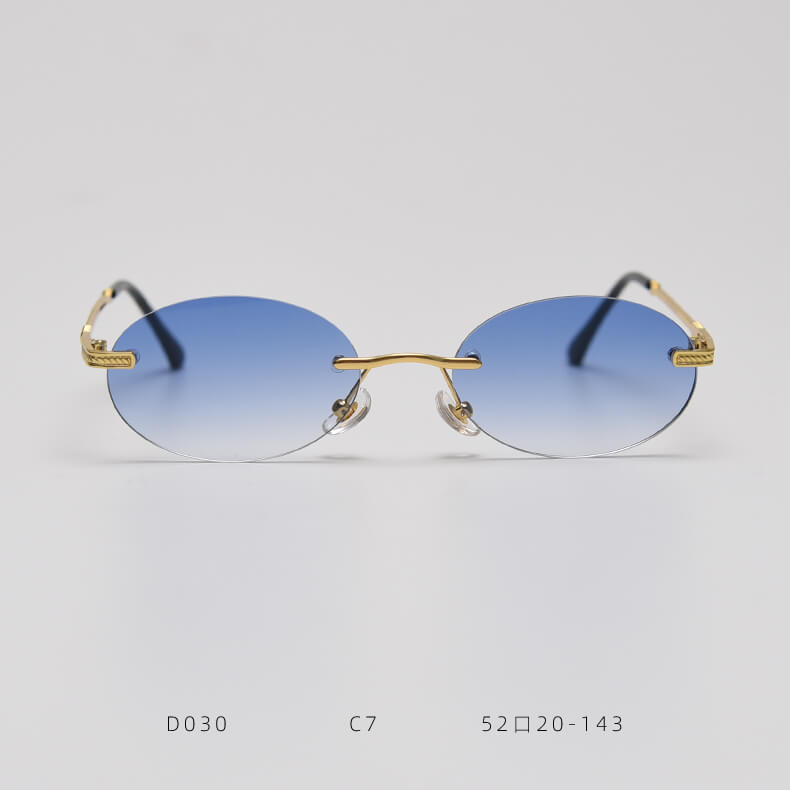 D030 Oval Rimless Sunglasses