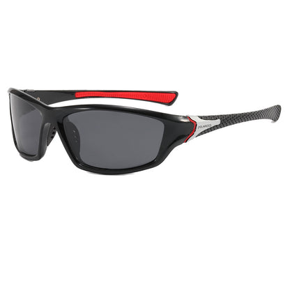 120P Polarized Sports Sunglasses Black&Red-Black