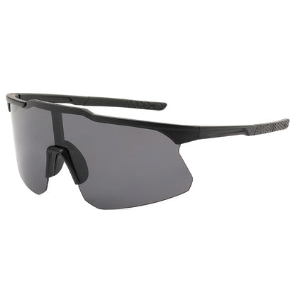 9328 Oversized Sports Sunglasses Black-Black