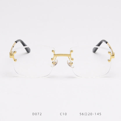 D072 Luxury Rimless Sunglasses Silver-Clear