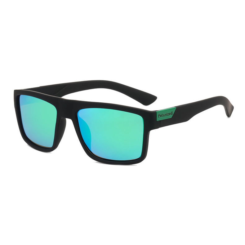 918P Polarized Sports Sunglasses Black-Green Flash