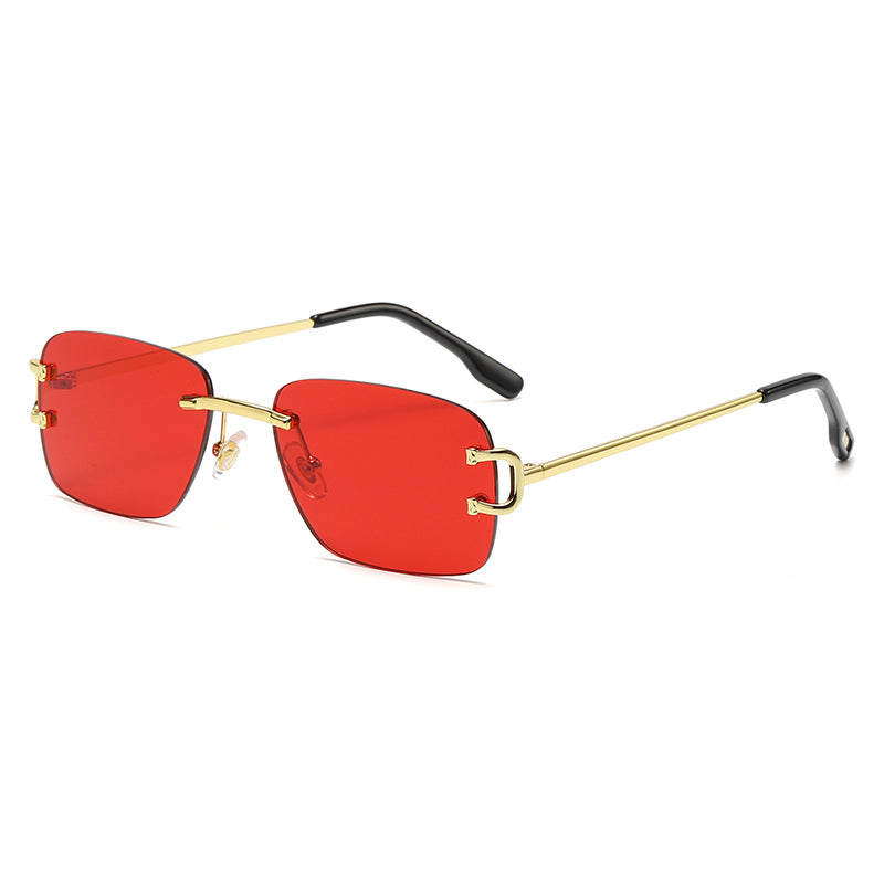 8321 Luxury Frames Rimless Sunglasses Red