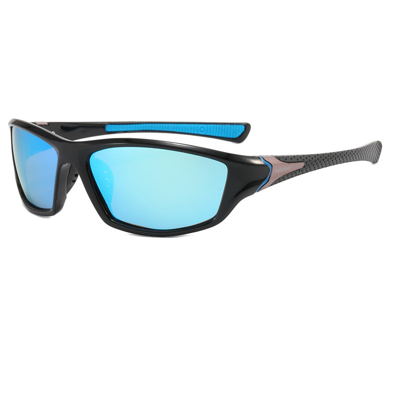 120P Polarized Sports Sunglasses Black-Blue Flash