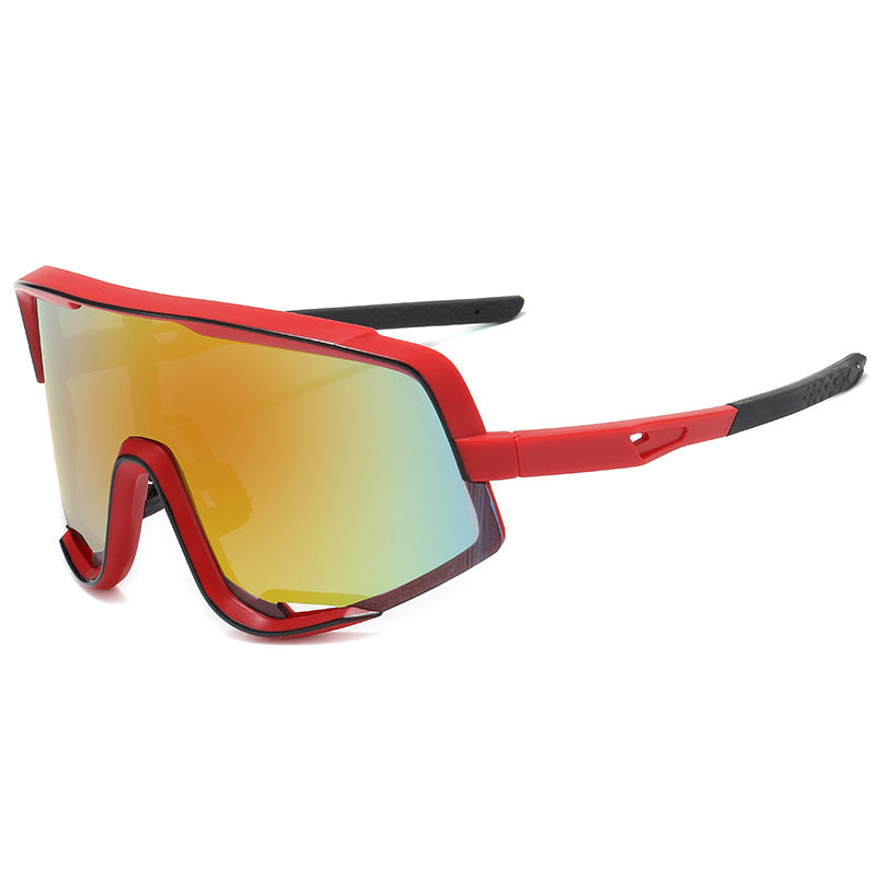 8229 Oversized Sports Sunglasses Red-Red Flash