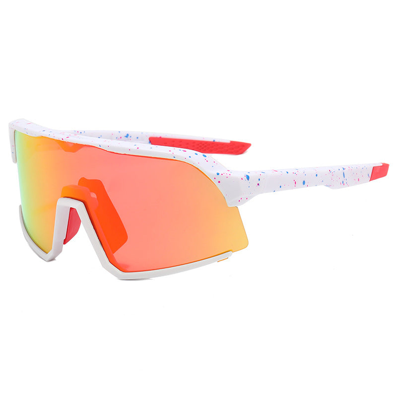 1149P Polarized Sports Oversized Sunglasses White-Red Flash