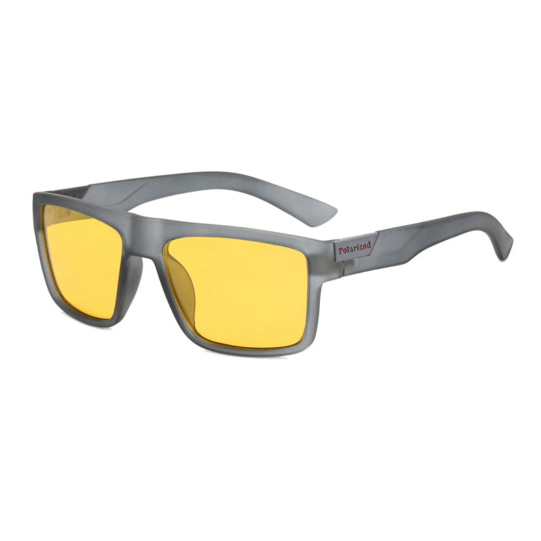 918P Polarized Sports Sunglasses Gray-Yellow