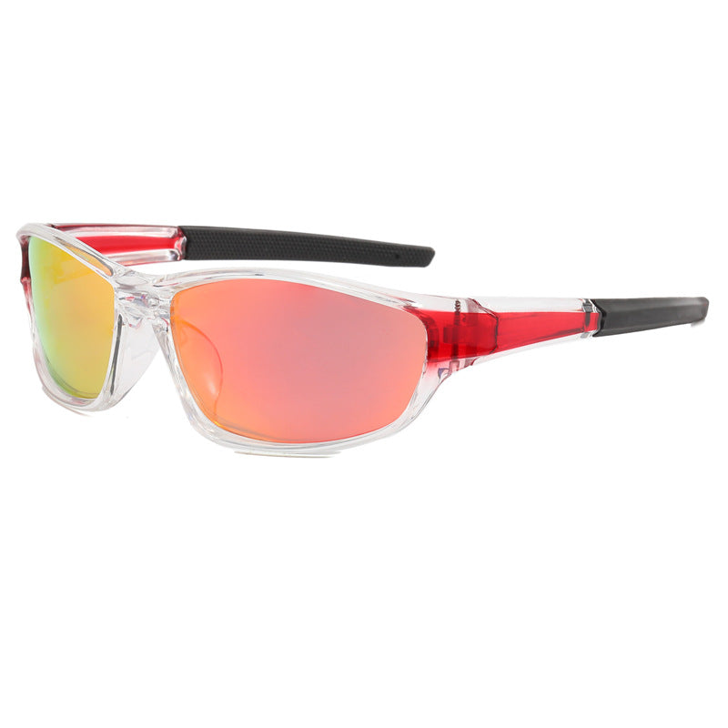 620P Polarized Sports Sunglasses Clear-Red Flash