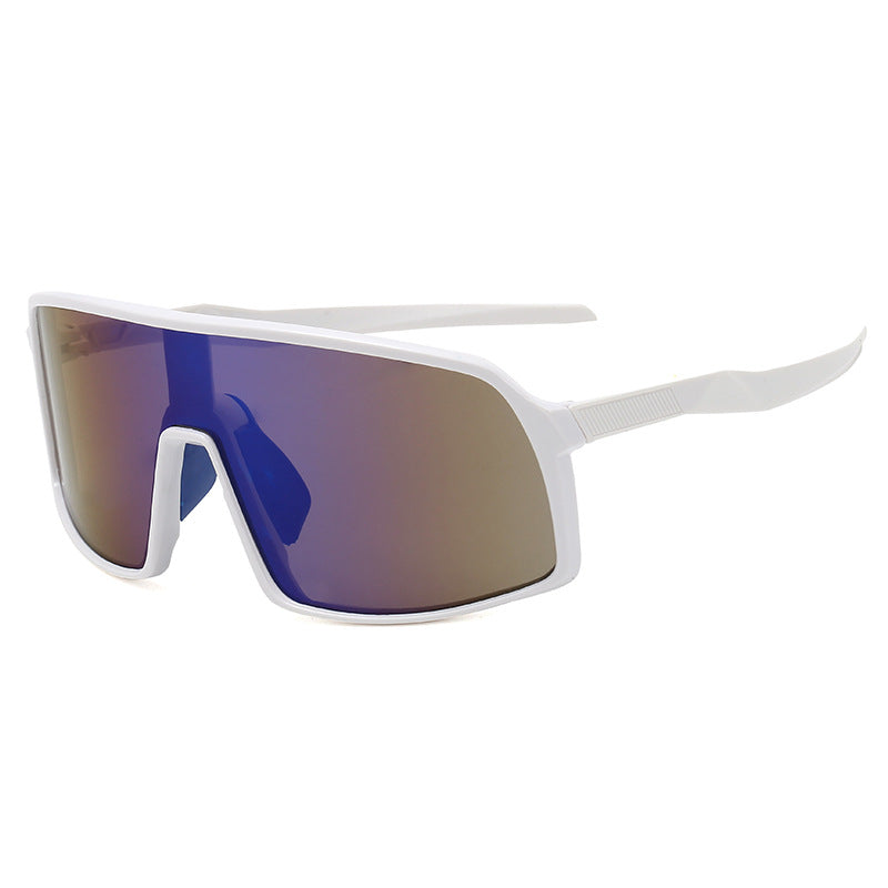 8230 Oversized Sports Sunglasses White-Blue Flash