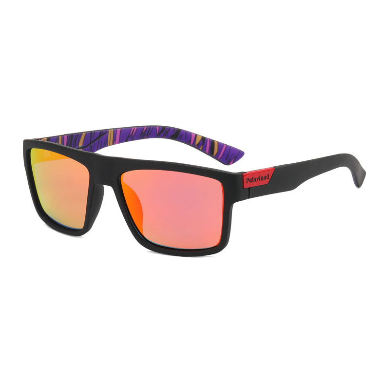 918P Polarized Sports Sunglasses Black-Red Flash